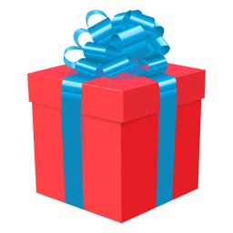 Rote Geschenkbox blaues Bogensymbol 1 PNG-Design