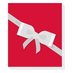 Rote Geschenkbox silberne Bogenikone 24 PNG-Design