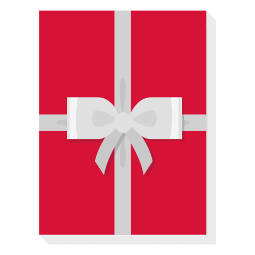 Ícone de arco prateado de caixa de presente vermelha 25 Desenho PNG