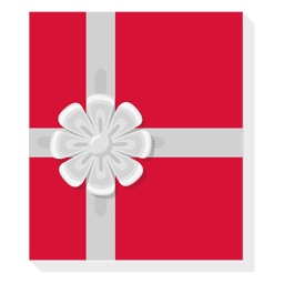 Red gift box silver bow icon 28 PNG Design Transparent PNG