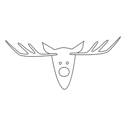 Reindeer head stroke hand drawn icon 6 PNG Design Transparent PNG