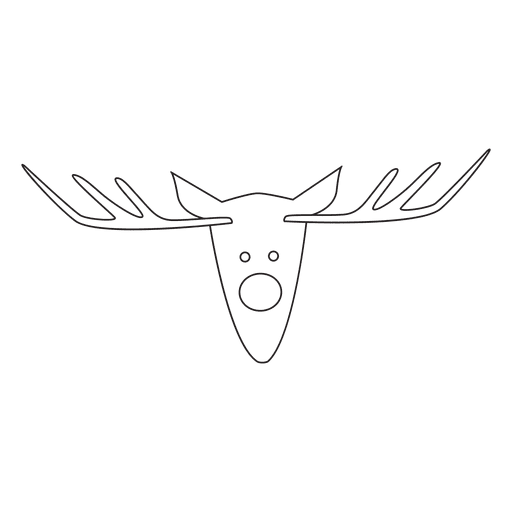 Icono de dibujado a mano de trazo de cabeza de reno 6