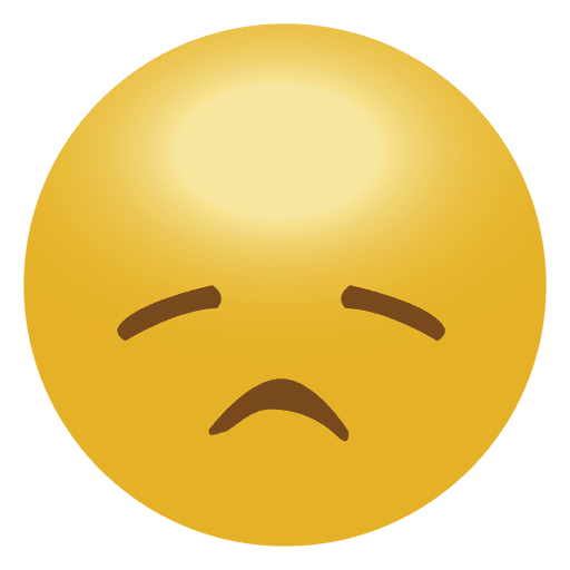 Emoticon de emoji triste amarillo Diseño PNG