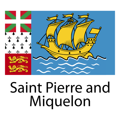 Saint pierre and miquelon national flag PNG Design