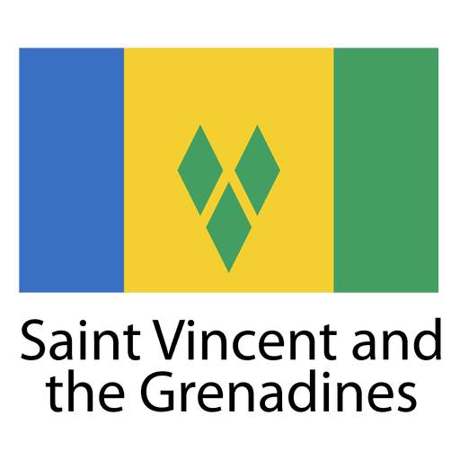 Saint vincent and the grenadines national flag PNG Design