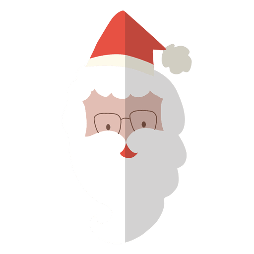 Flache Ikone des Weihnachtsmannkopfes 2 PNG-Design
