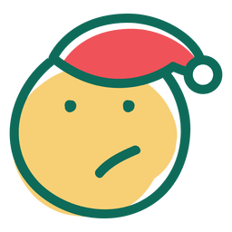 Small frown santa claus hat face emoticon 21 PNG Design