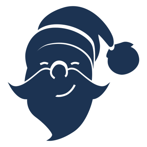 Smiling santa head silhouette icon 62 PNG Design