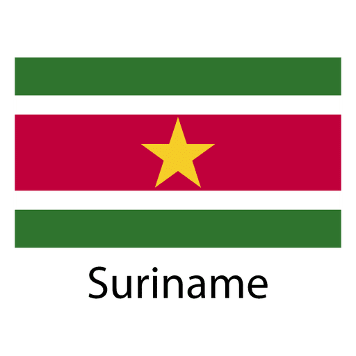 Suriname national flag PNG Design