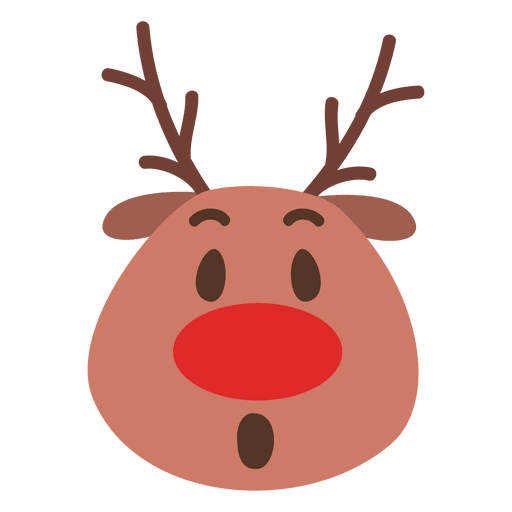 Surprise reindeer face emoticon 52 PNG Design