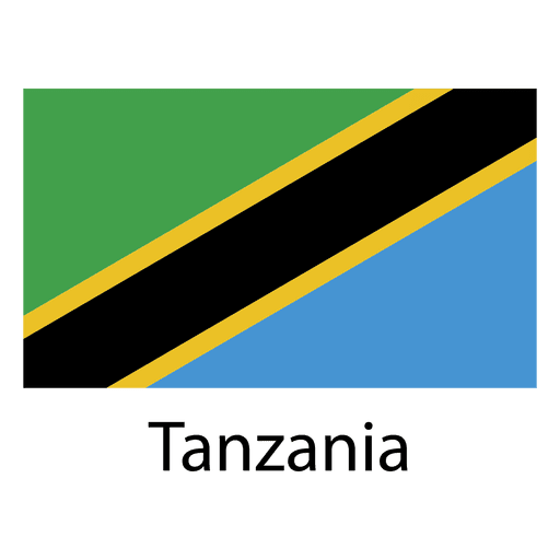 Bandera nacional de tanzania Diseño PNG