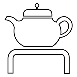 Tetera de té en el trazo de la mesa Diseño PNG