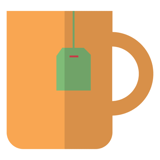 Flat tea cup icon PNG Design