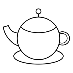 Tea teapot stroke icon PNG Design