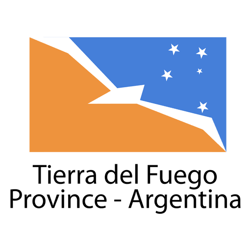 Bandera nacional argentina de la provincia de tierra del fuego Diseño PNG