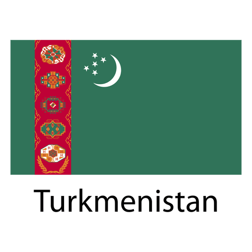Bandeira nacional do Turcomenistão Desenho PNG