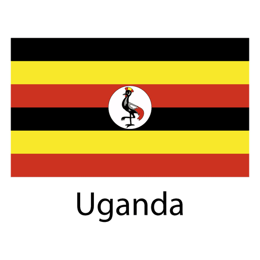 Bandera nacional de uganda Diseño PNG