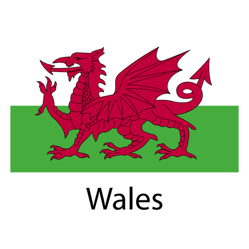 Wales national flag PNG Design