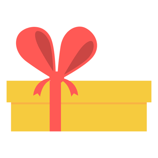 Yellow gift box pink bow icon 15 PNG Design