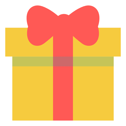 Caja de regalo amarilla icono de lazo rosa 17 Diseño PNG