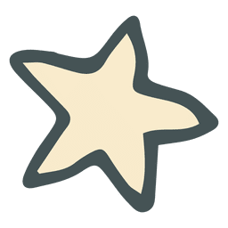 Dibujos animados dibujados a mano estrella amarilla 9 Diseño PNG
