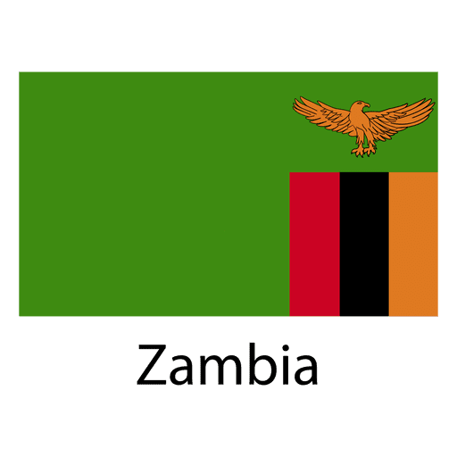 Zambia national flag PNG Design