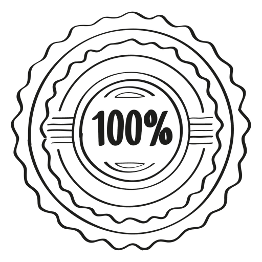 Emblema 100% estrella Diseño PNG