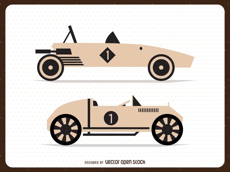 Ilustraciones aisladas de coches de época Ilustraciones aisladas de coches de época