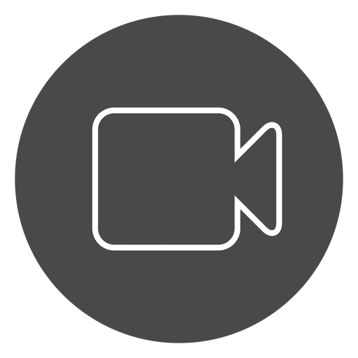 Camera on button circle icon