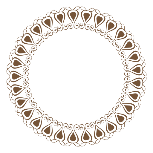 Kreisrahmen mit Ornamenten PNG-Design