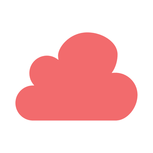 Silhueta de ícone de nuvem plana Desenho PNG