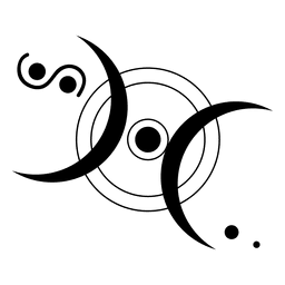 Círculos e luas na colheita Desenho PNG