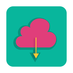 Download from cloud sign with background PNG Design