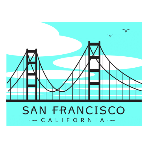 Logotipo de Golden Gate Bridge 02 Diseño PNG