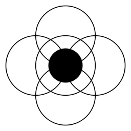 Gekreuzte Kreise bilden eine Blume PNG-Design