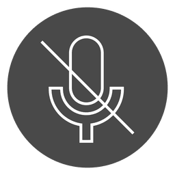 Ícone de círculo do botão de desligar o microfone Desenho PNG