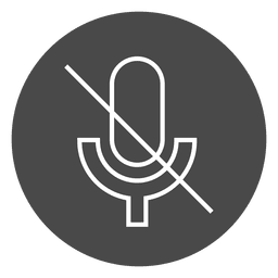 Microphone off button circle icon PNG Design