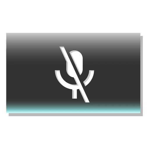 Microphone off button rectangle icon PNG Design