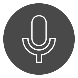 Microphone on button circle icon PNG Design