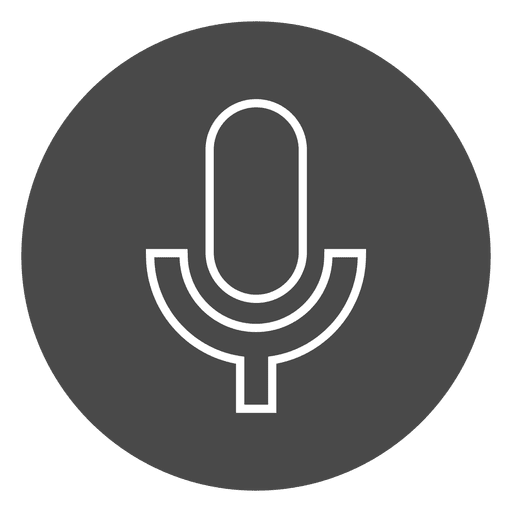 Microphone on button circle icon PNG Design