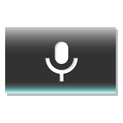 Microphone on button rectangle icon