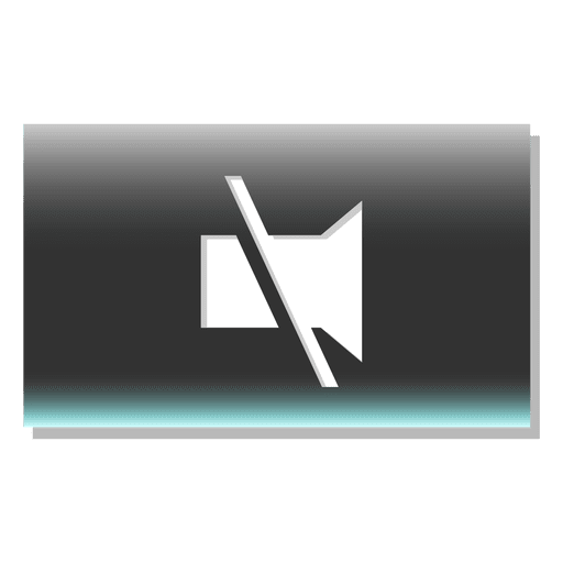 Mute button rectangle icon PNG Design