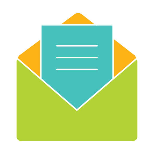 Opened message flat icon silhouette PNG Design