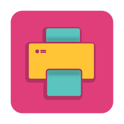 Icono cuadrado de impresora Diseño PNG