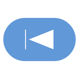 Rebobinar el icono plano del botón Diseño PNG