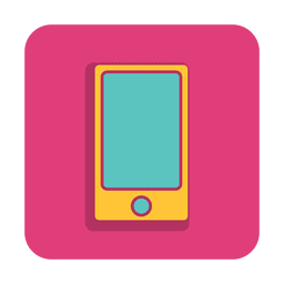 Icono de smartphone con fondo de color Diseño PNG