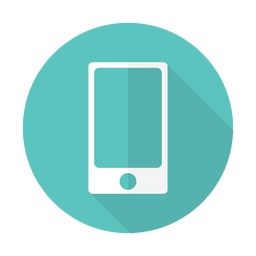 Smartphone-Zeichen mit rundem Hintergrund PNG-Design