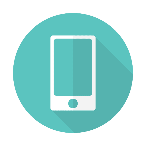 Smartphone-Zeichen mit rundem Hintergrund PNG-Design