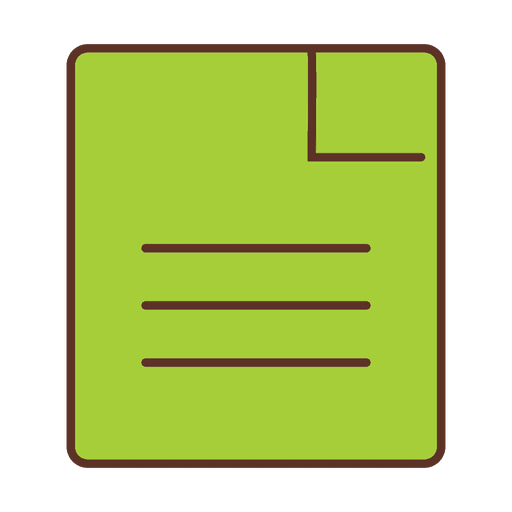 Signo de archivo de trazo verde Diseño PNG