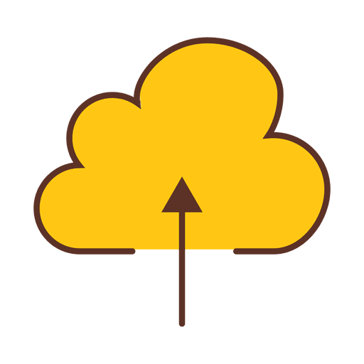 Strich-Upload-Wolkenzeichen PNG-Design